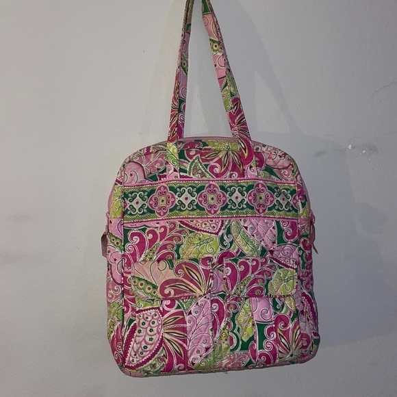 Retired Vera Bradley pink paisley medium tote bag - Picture 1 of 5